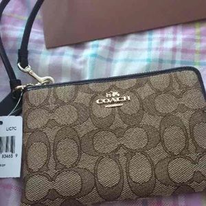 Coach brown wallet wristlet new in box